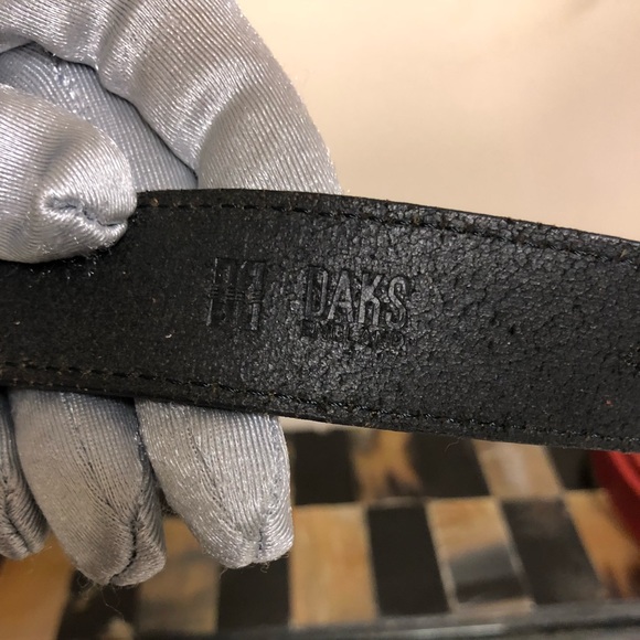DAKS LONDON ENGLAND BLACK LEATHER BELT VINTAGE XS main image 4